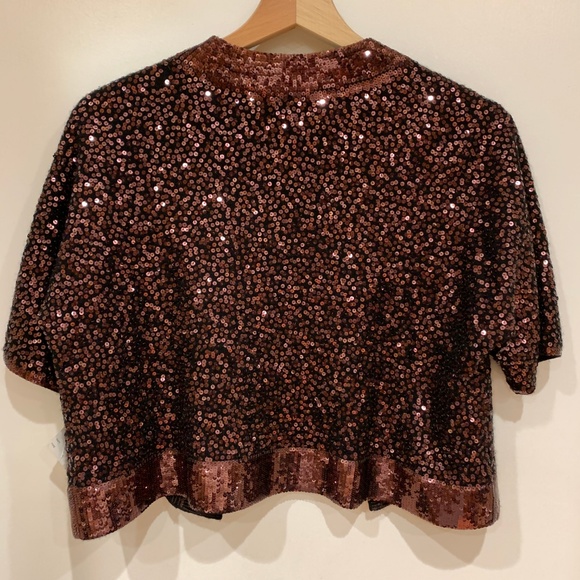 Neiman Marcus 100% Cashmere All Over Sequin Shrug - Picture 2 of 8